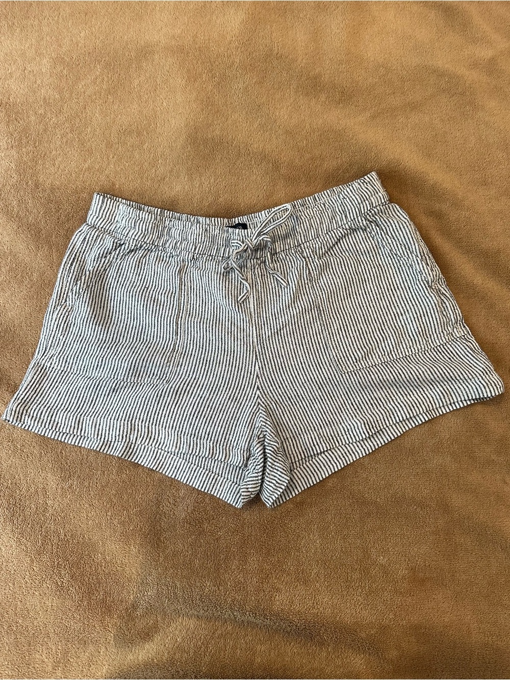 J. Crew Women’s High Waist Striped Drawstring Shorts - White & Black
